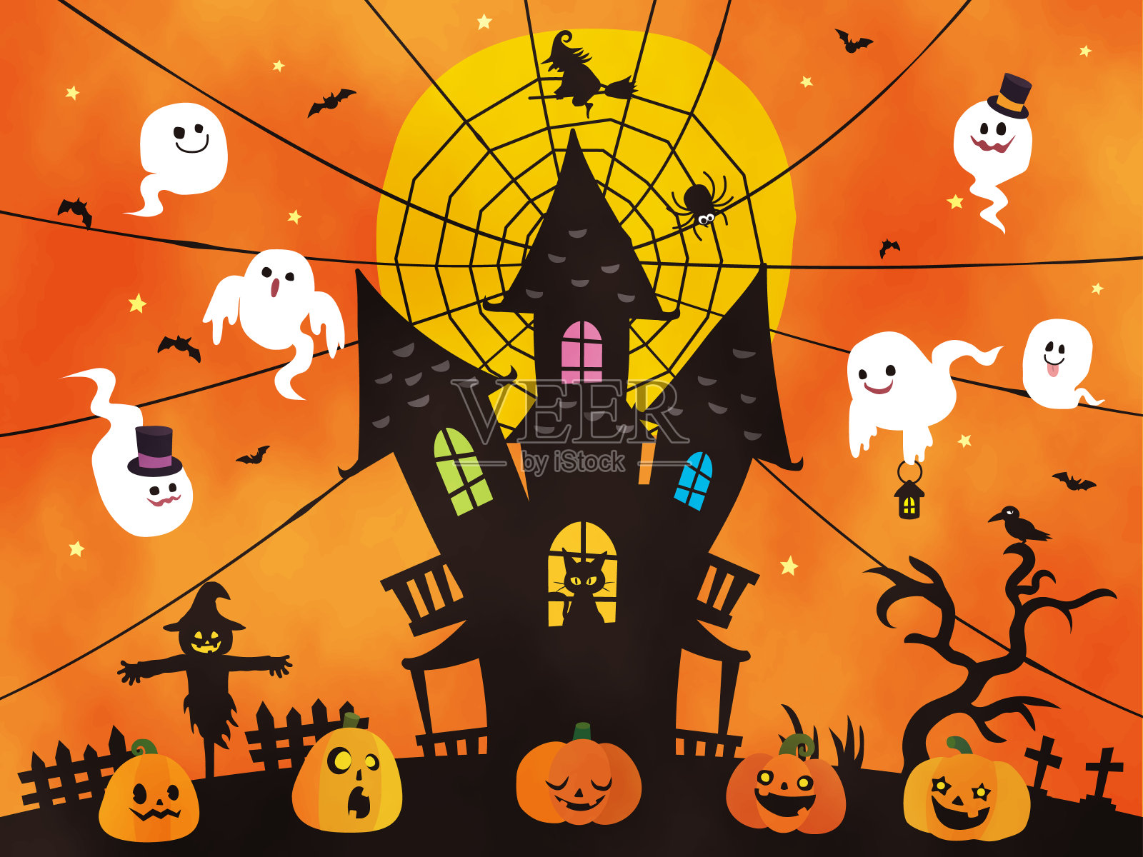 万圣节卡片设计插画图片素材