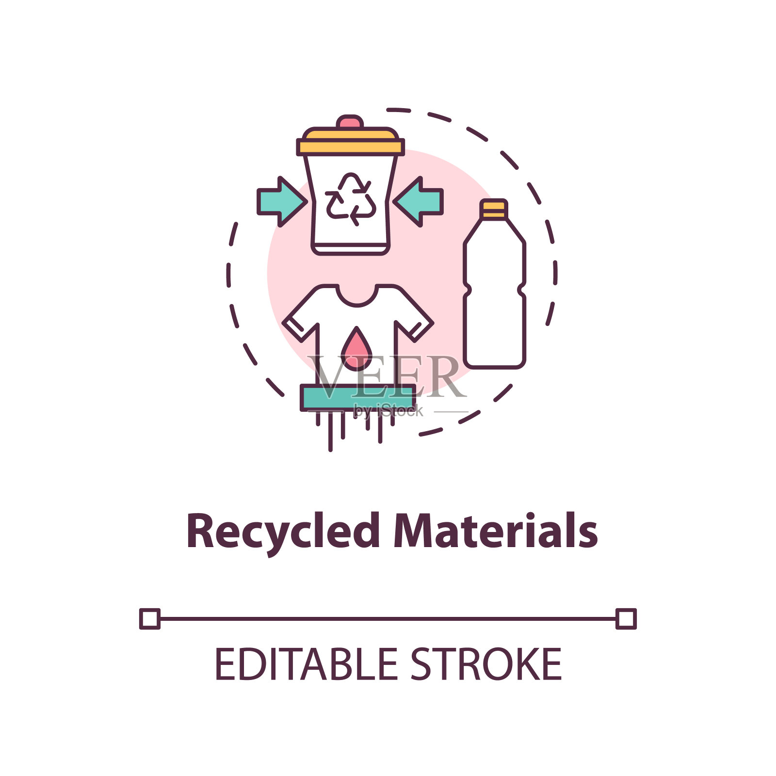 再生材料概念图标插画图片素材