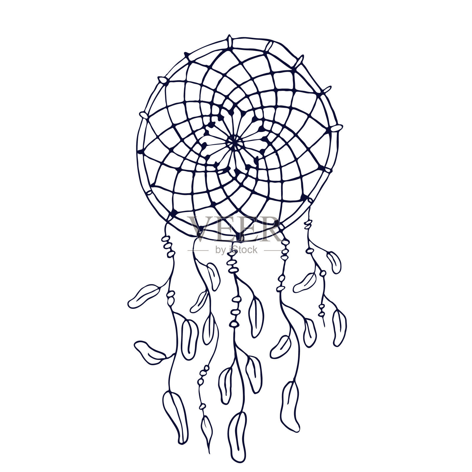 猎人的梦想。矢量插图在涂鸦风格。插画图片素材