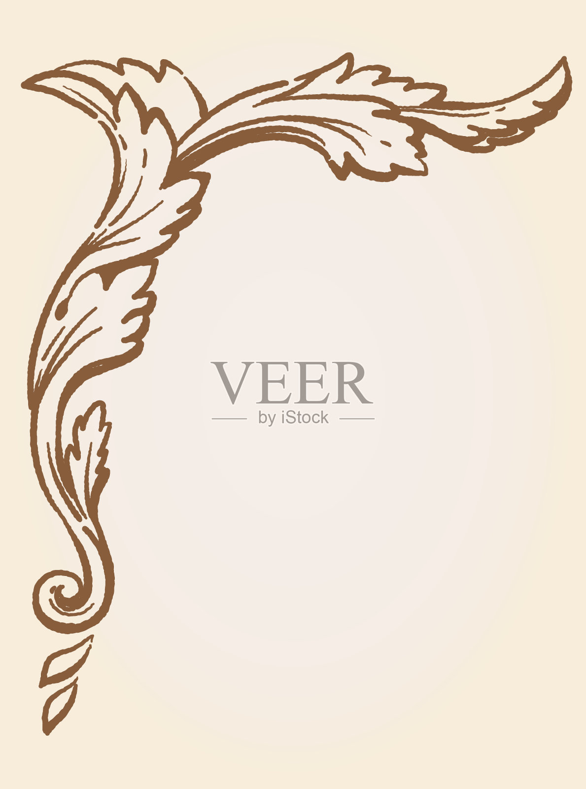 装饰复古的框架角落在古董洛可可风格。矢量插图。插画图片素材