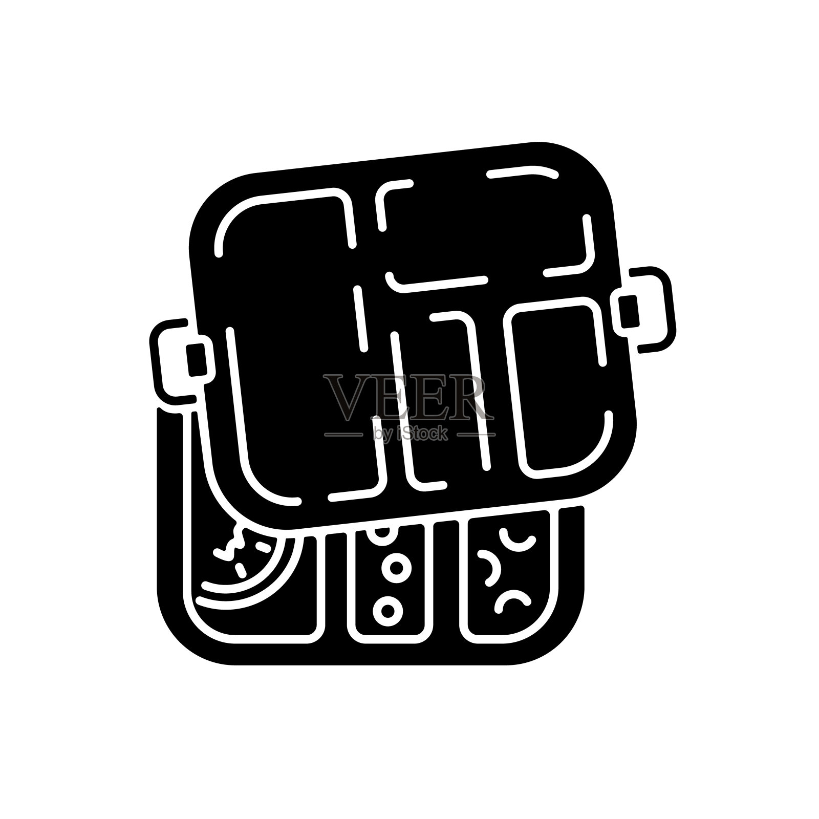 可重复使用的饭盒黑色字形图标插画图片素材