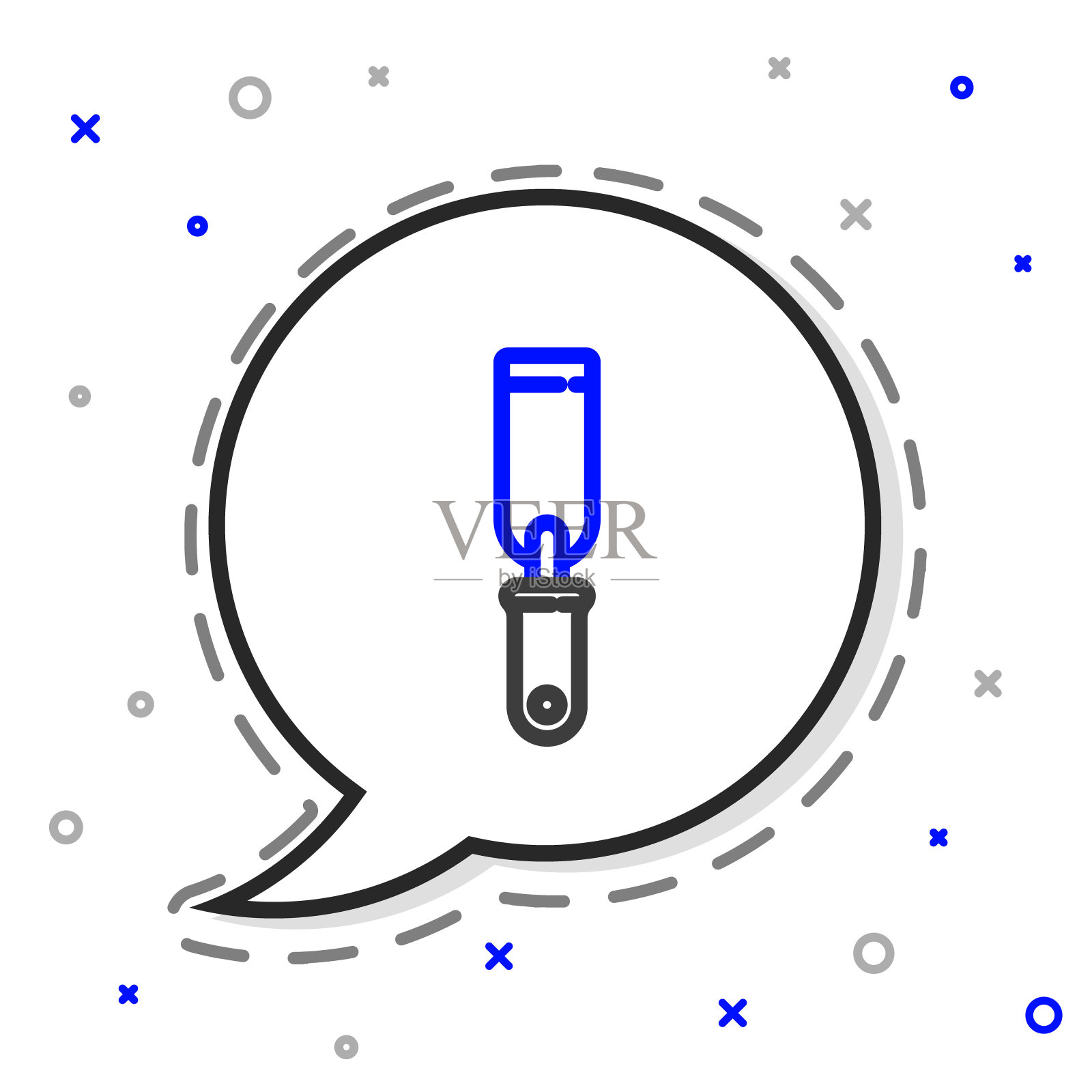 线锉金属文件图标隔离在白色背景。与木头和金属一起工作的锉刀。工作台、车间工具。色彩斑斓的轮廓的概念。矢量图图标素材