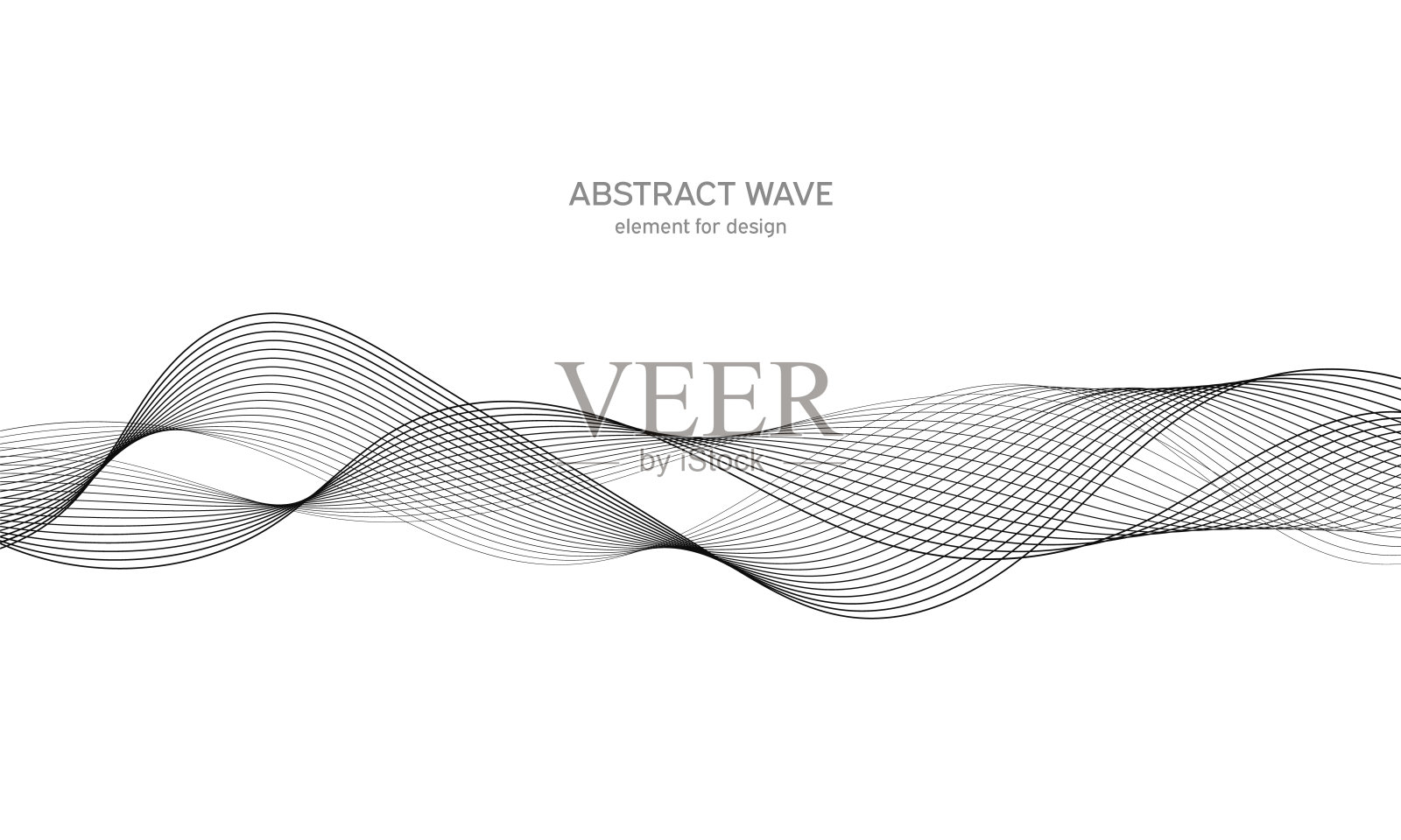 摘要设计用波元。数字频率轨道均衡器。程式化的线条艺术背景。矢量插图。使用混合工具创建波浪线。弯曲的波浪线条,光滑的条纹。插画图片素材