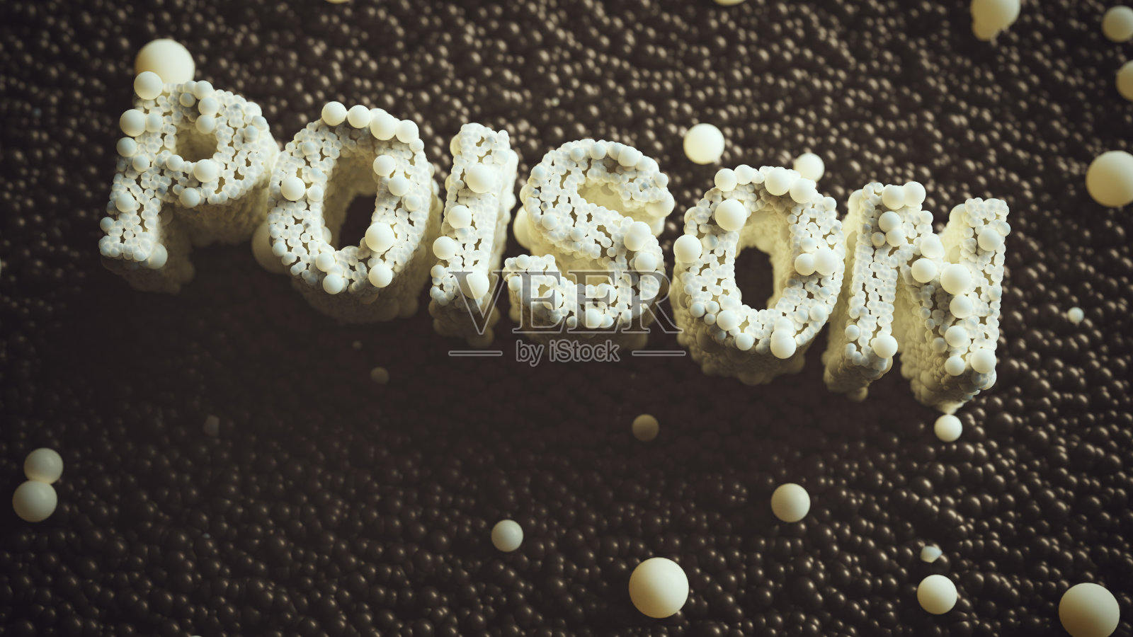 微距拍摄的有毒文字形成的小球体照片摄影图片