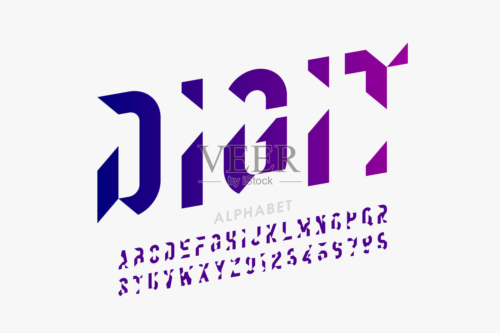 技术风格的字体插画图片素材