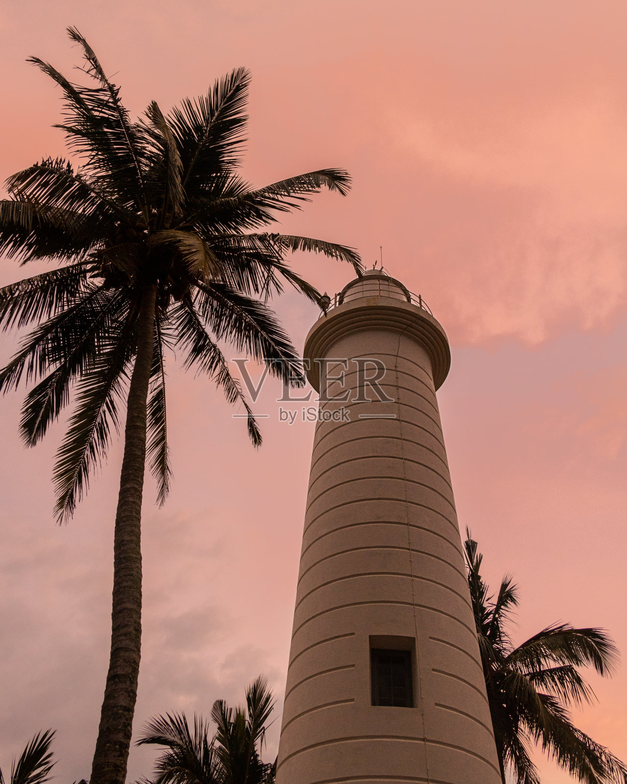 斯里兰卡的加勒灯塔,夕阳西下照片摄影图片
