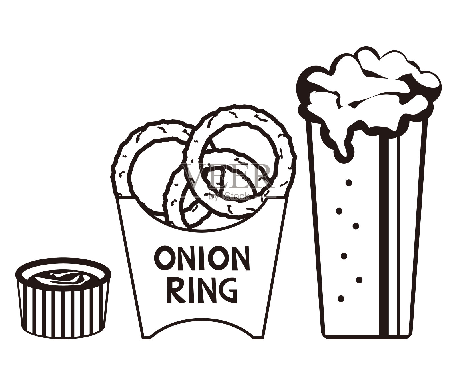 矢量图的洋葱圈。插画图片素材