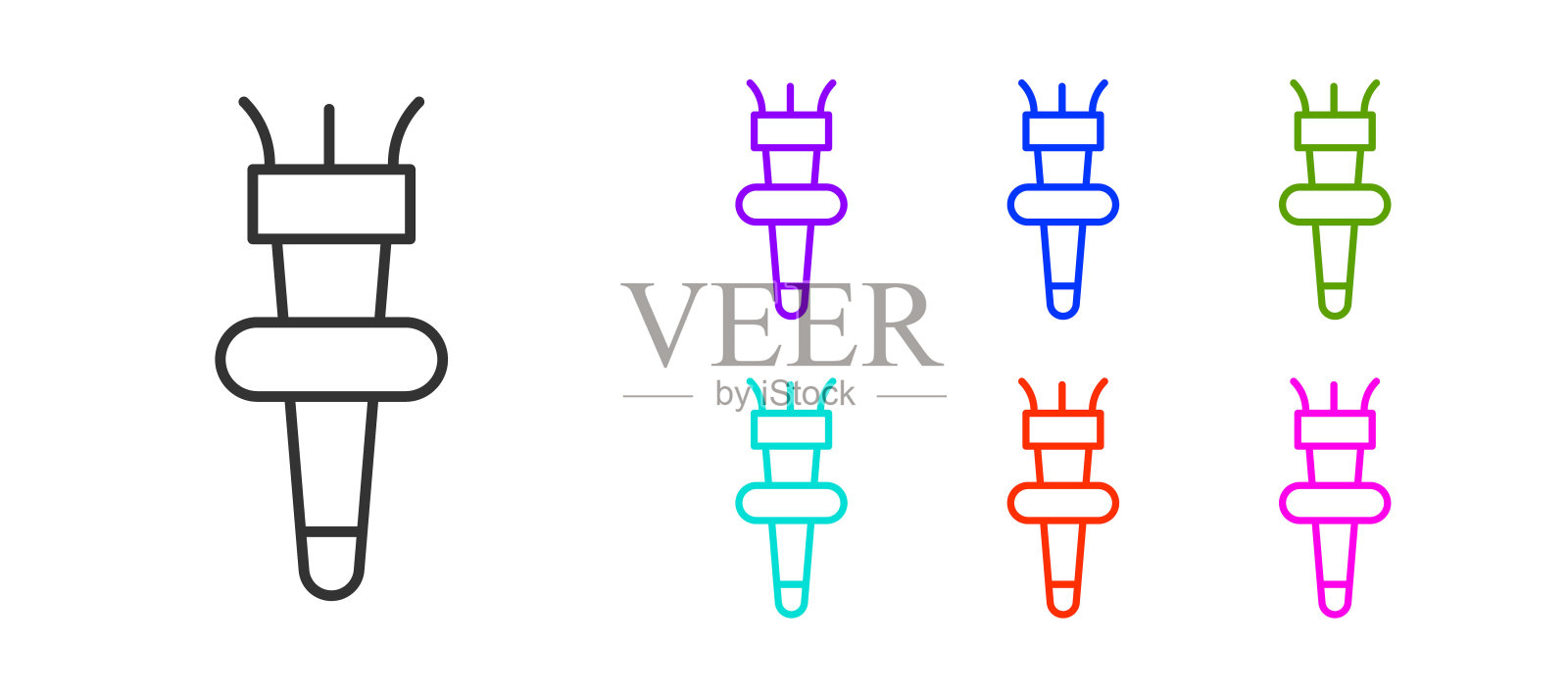 火炬火焰彩色图标矢量图图标素材