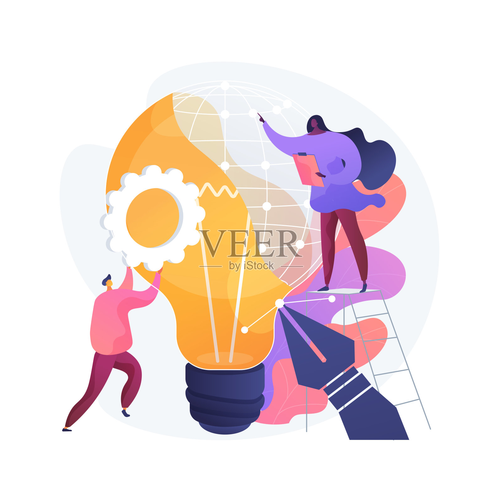 工业设计抽象概念矢量插图。插画图片素材