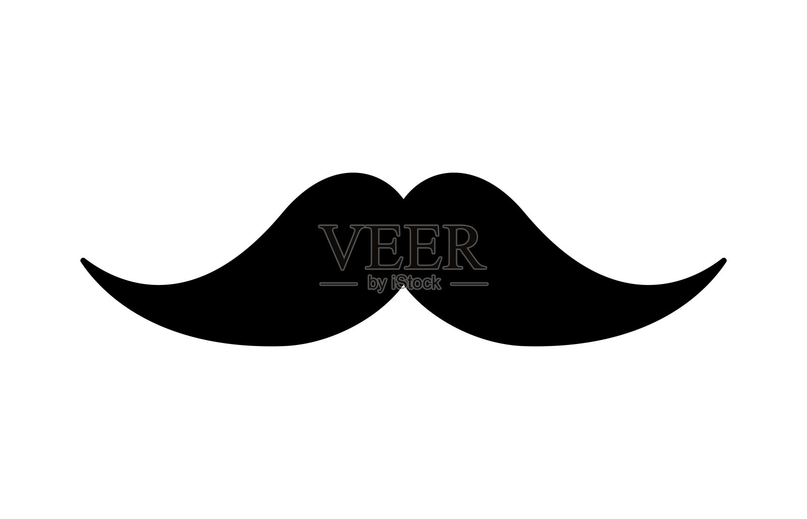 滑稽的老式卡通胡子。泡泡造型的黑胡子标志模板。插画图片素材