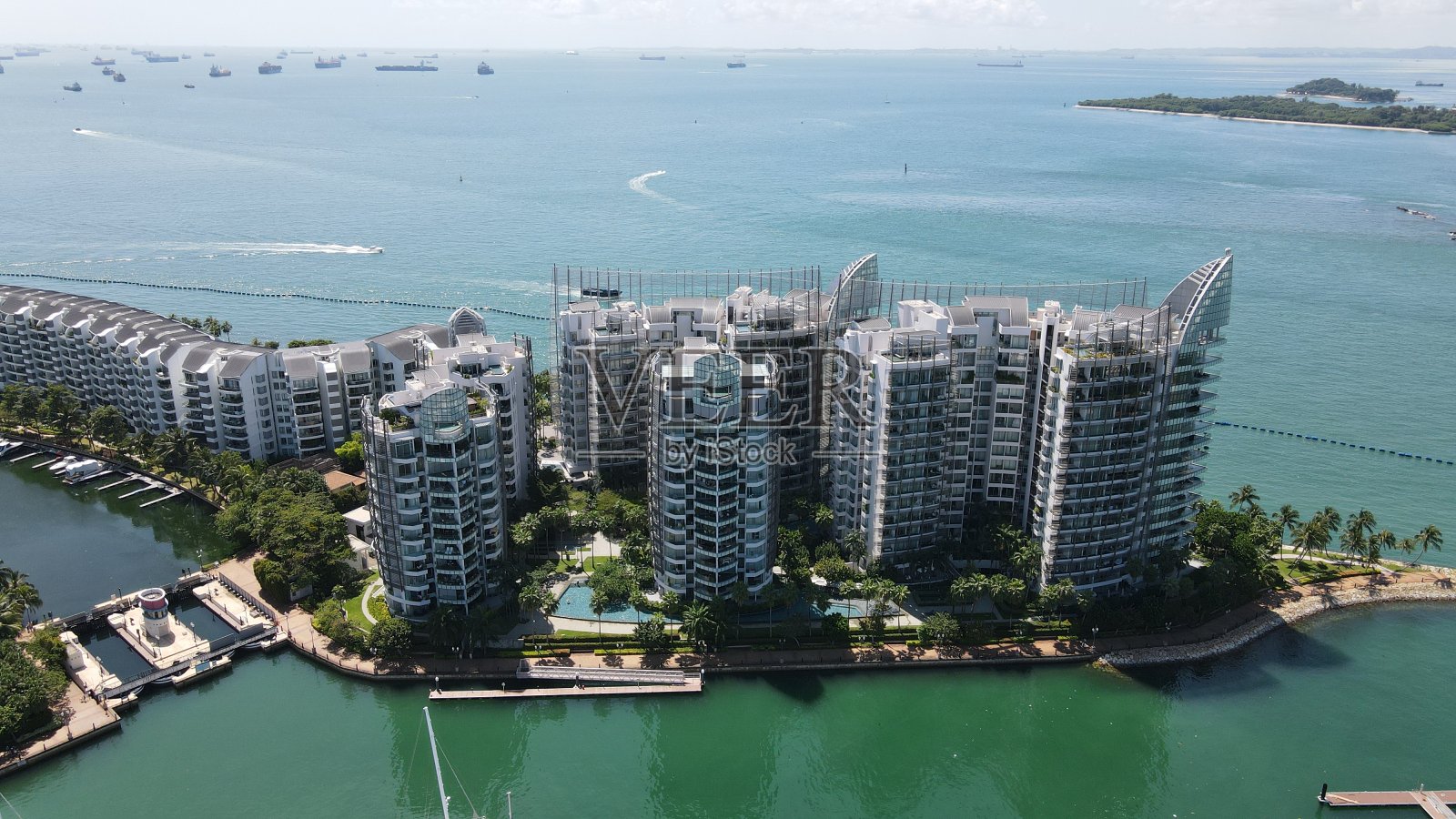 圣淘沙湾鸟瞰图照片摄影图片