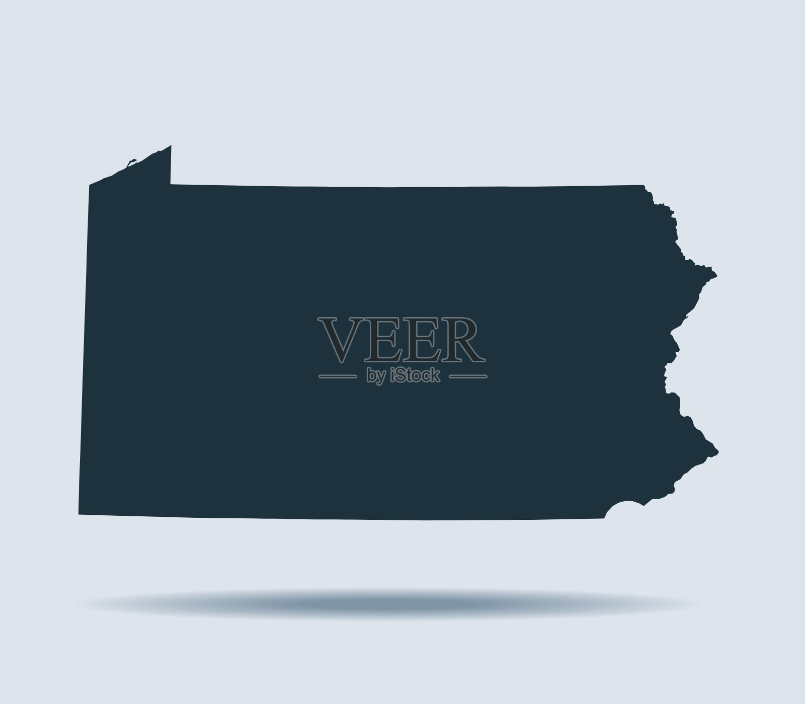 宾夕法尼亚州的地图插画图片素材