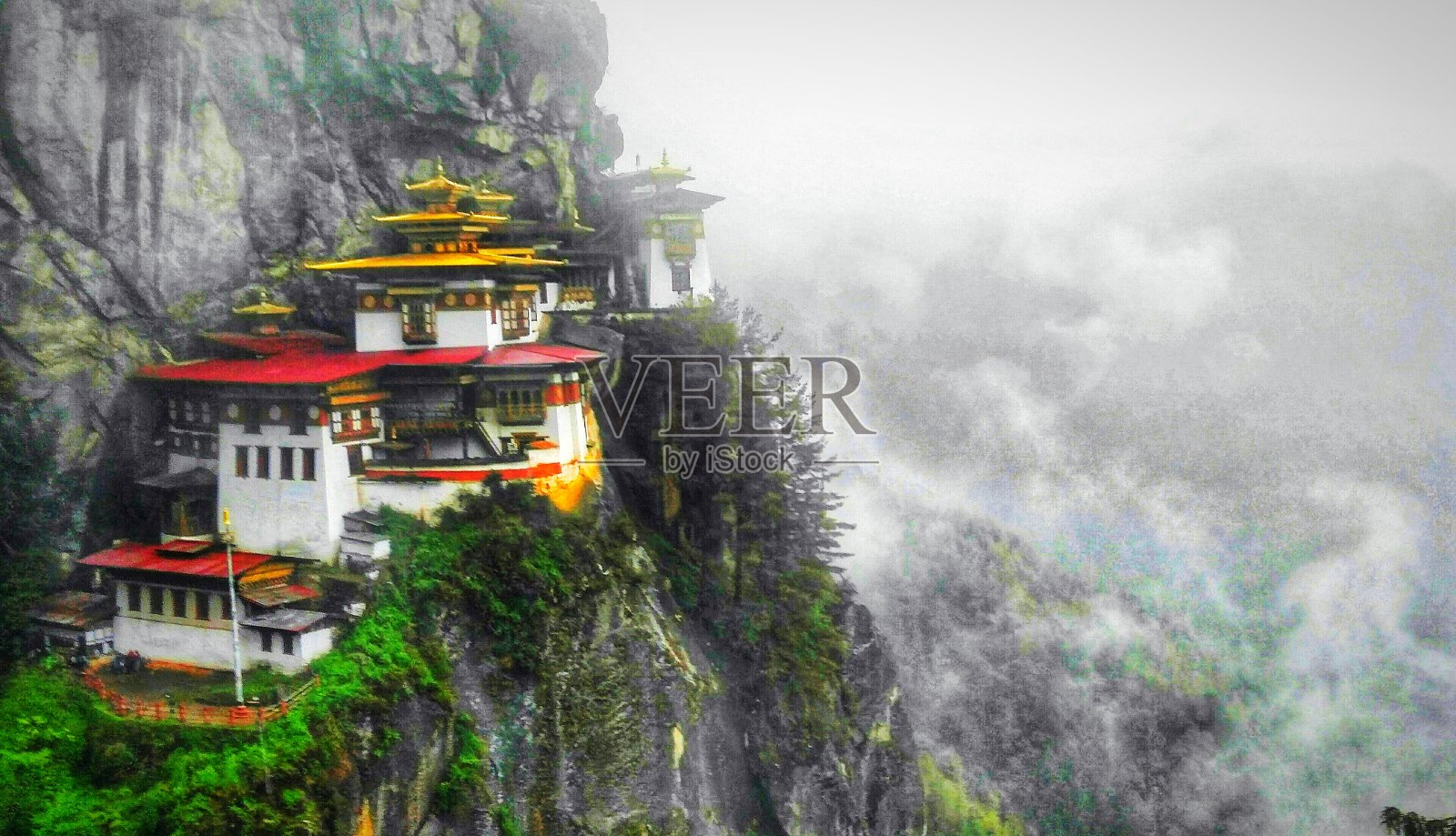 老虎的巢穴修道院照片摄影图片