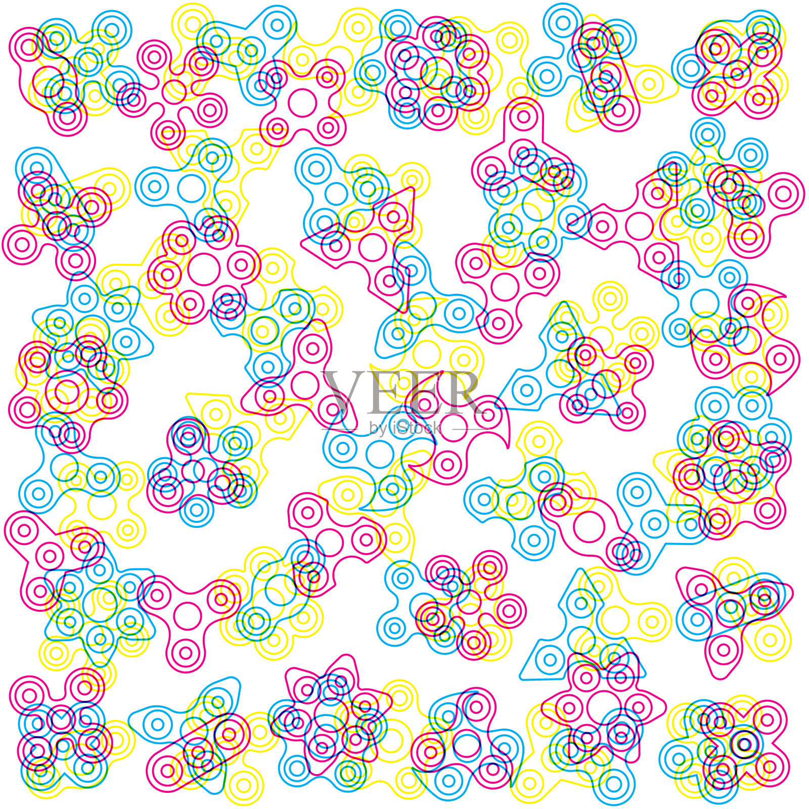 指尖旋转无缝模式背景。矢量插图。烦躁不安的微调器图标。插画图片素材