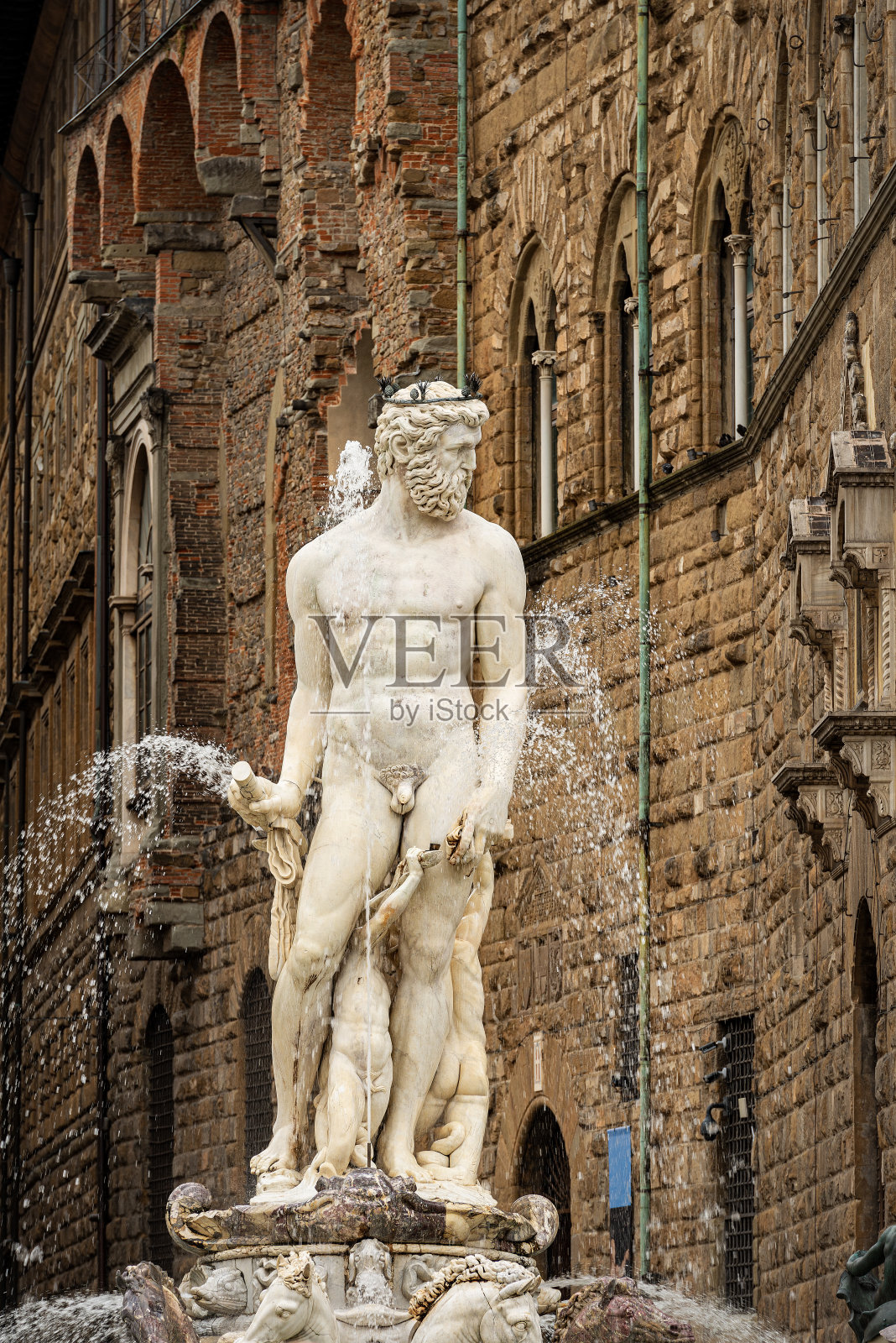 尼普顿喷泉-意大利托斯卡纳市政广场照片摄影图片