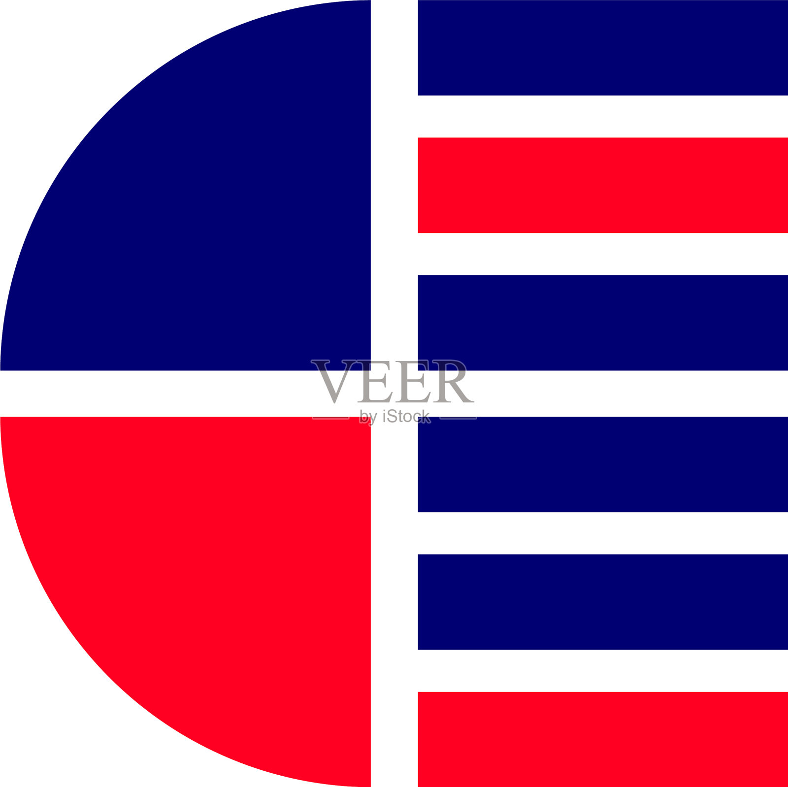 条纹、正方形和圆形、几何字母e图标素材