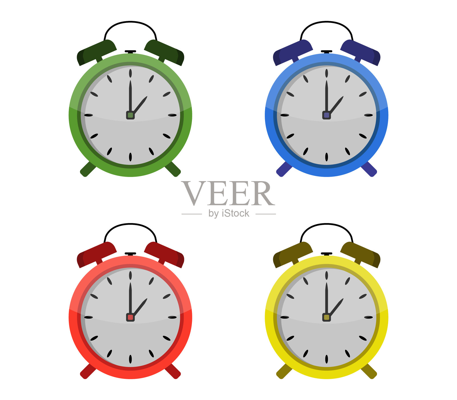 闹钟图标在白色背景图标素材