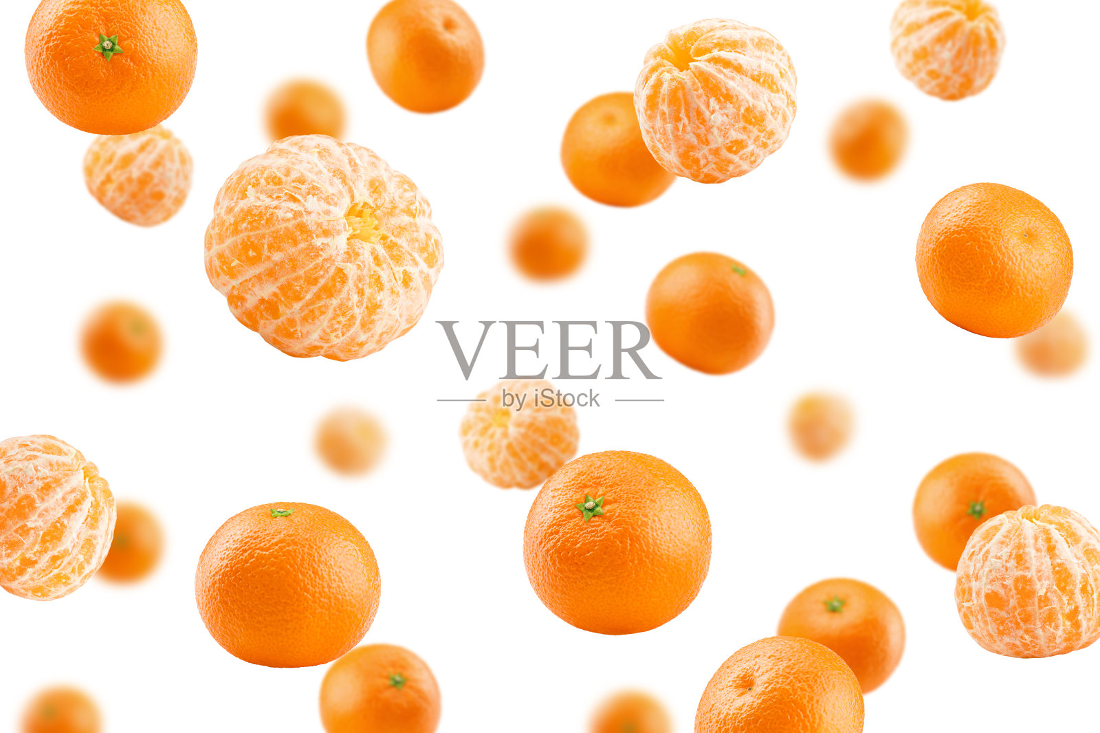 落桔、橘,孤立在白色背景上,选择性聚焦照片摄影图片