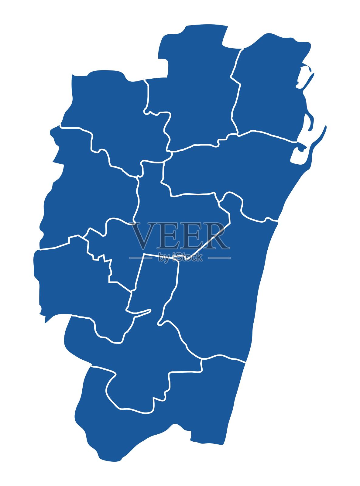 钦奈地图插画图片素材