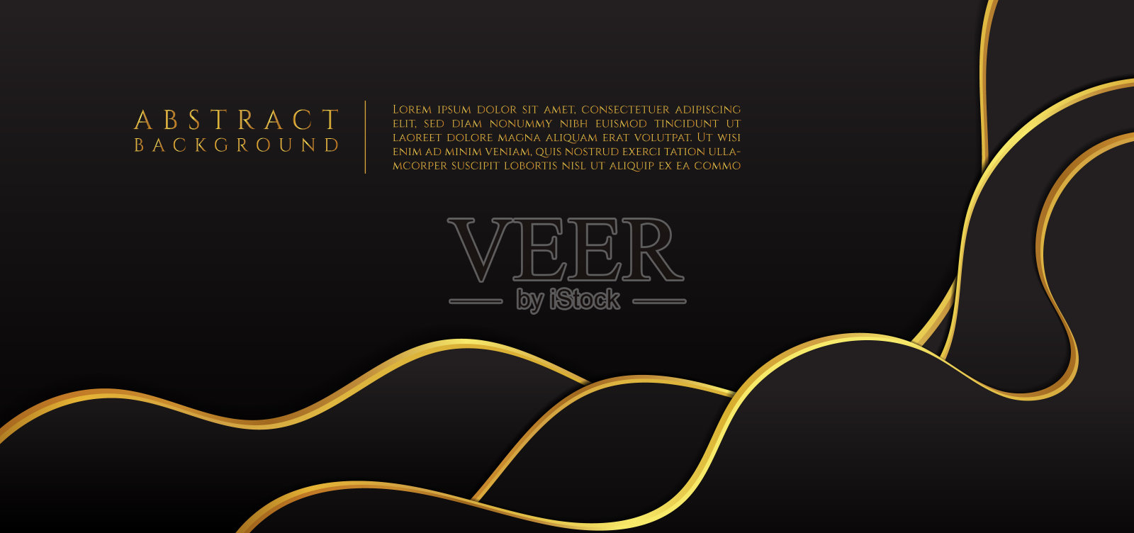 流体豪华黑色曲线设计与空间的内容插画图片素材