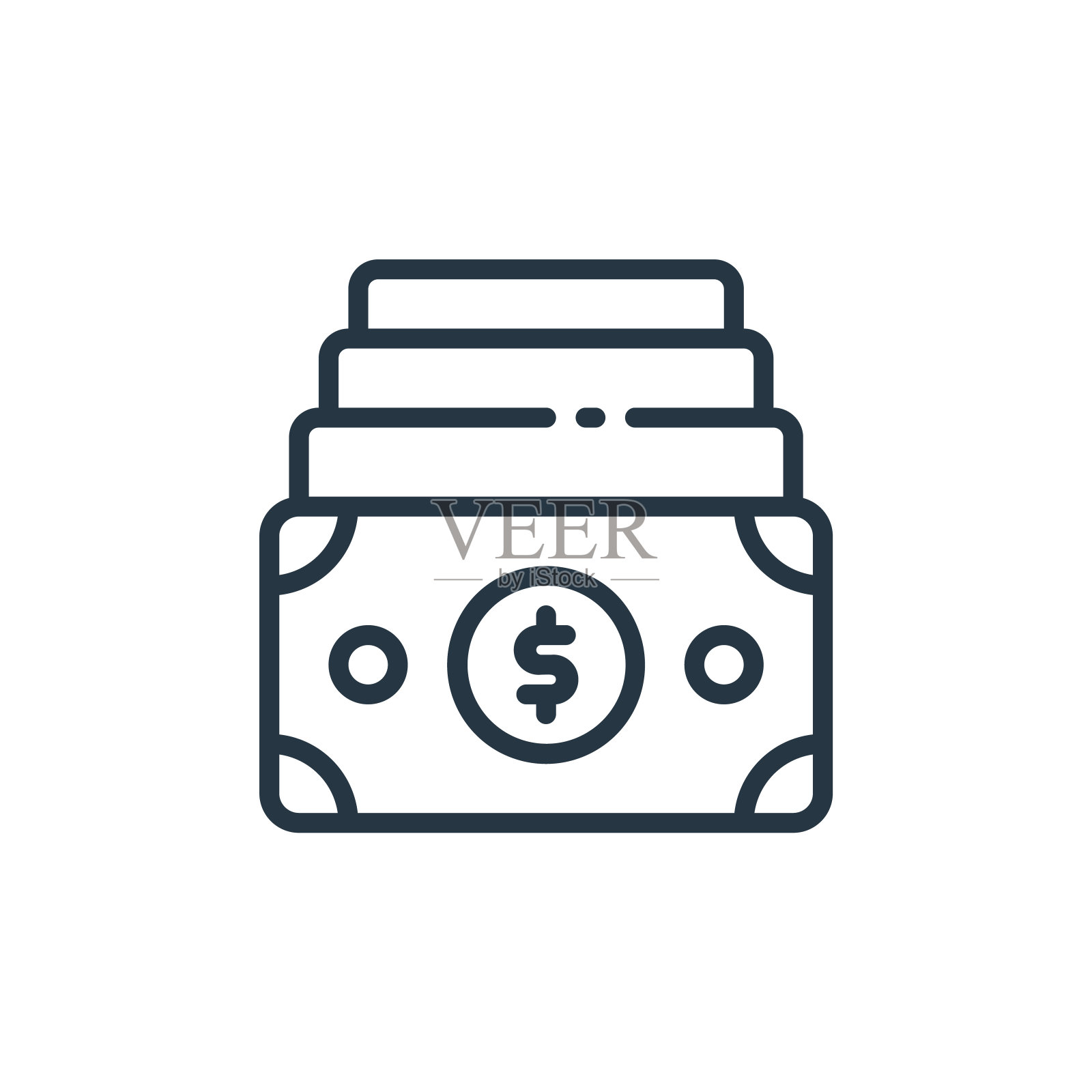 基金图标向量来自金融概念。细线插图的基金可编辑笔画。基金线性符号使用在web和移动应用程序,标志,印刷媒体。图标素材