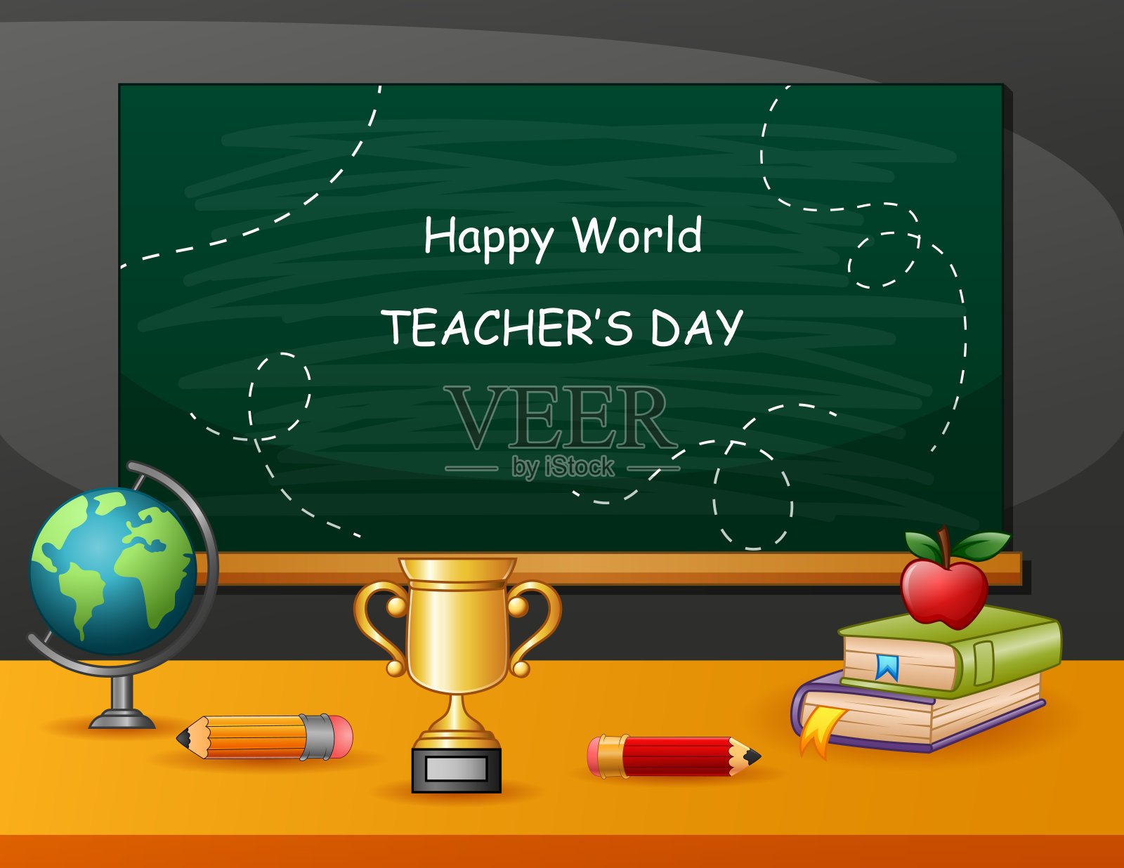 祝教师节快乐用一套固定元素插画图片素材