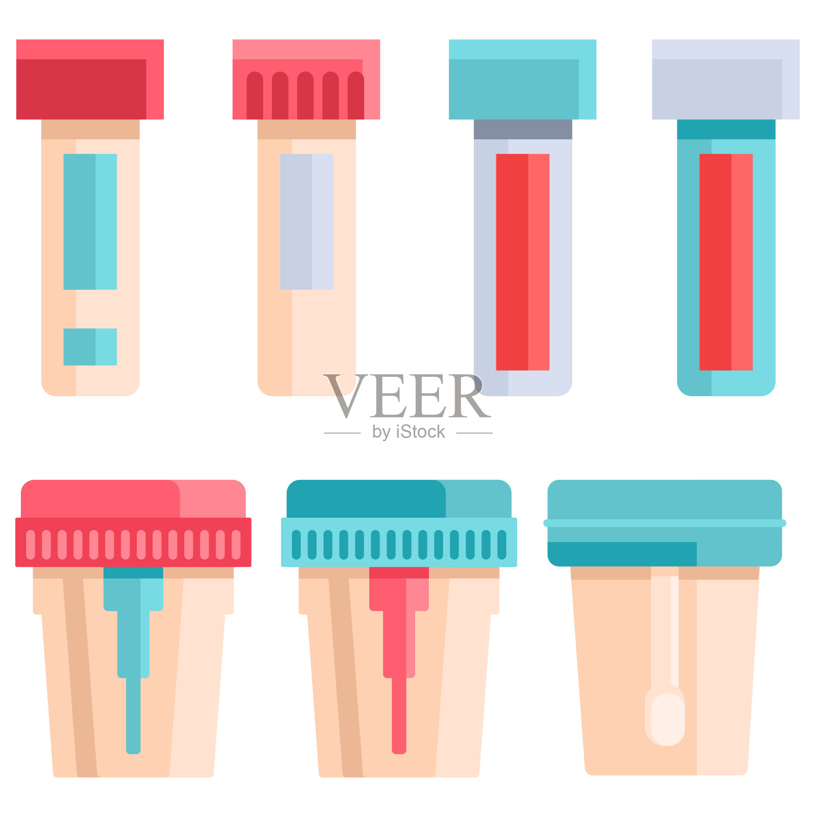 白色孤立背景下的血液试管。平面风格股票矢量插图插画图片素材