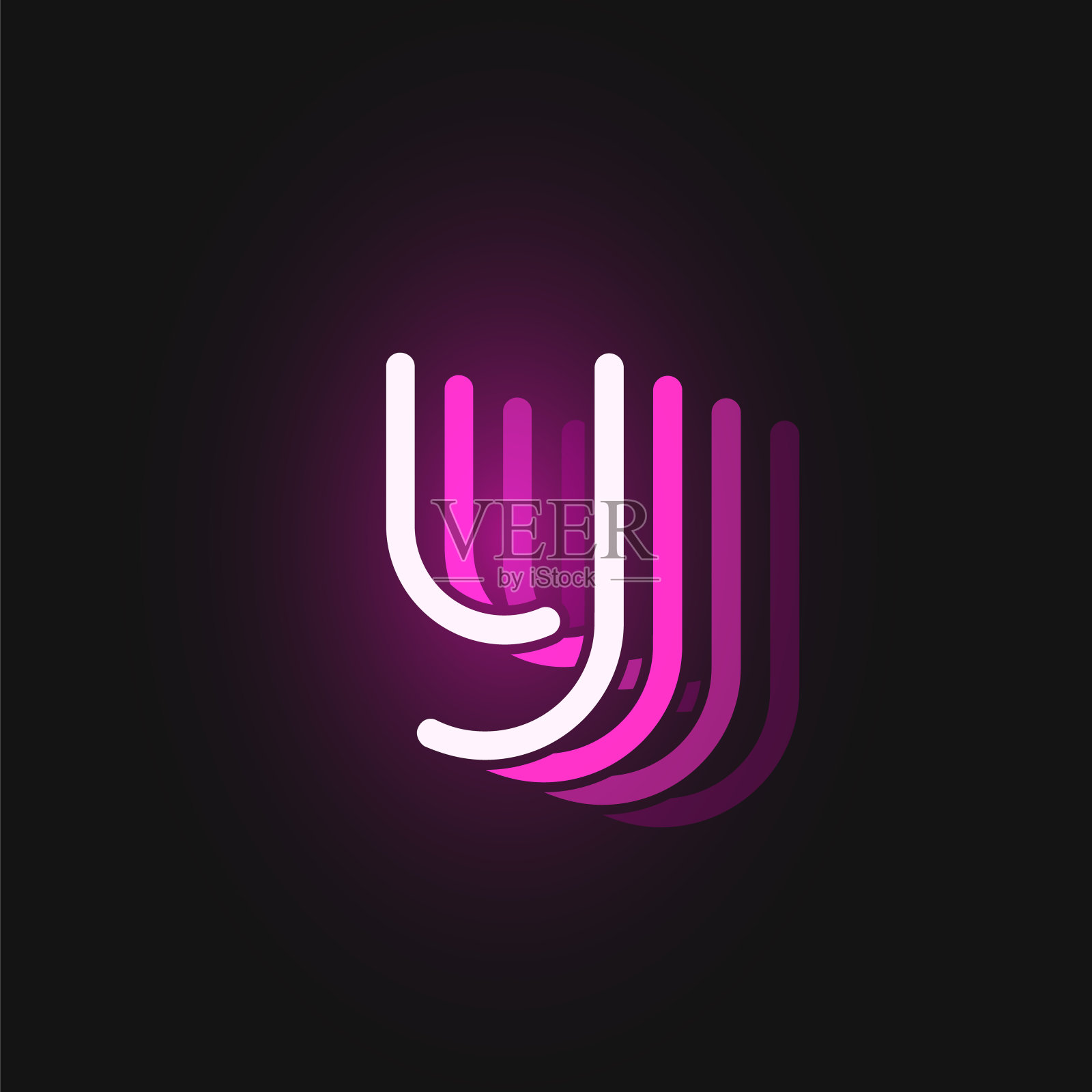 粉色霓虹字体,黑色背景,矢量插图插画图片素材