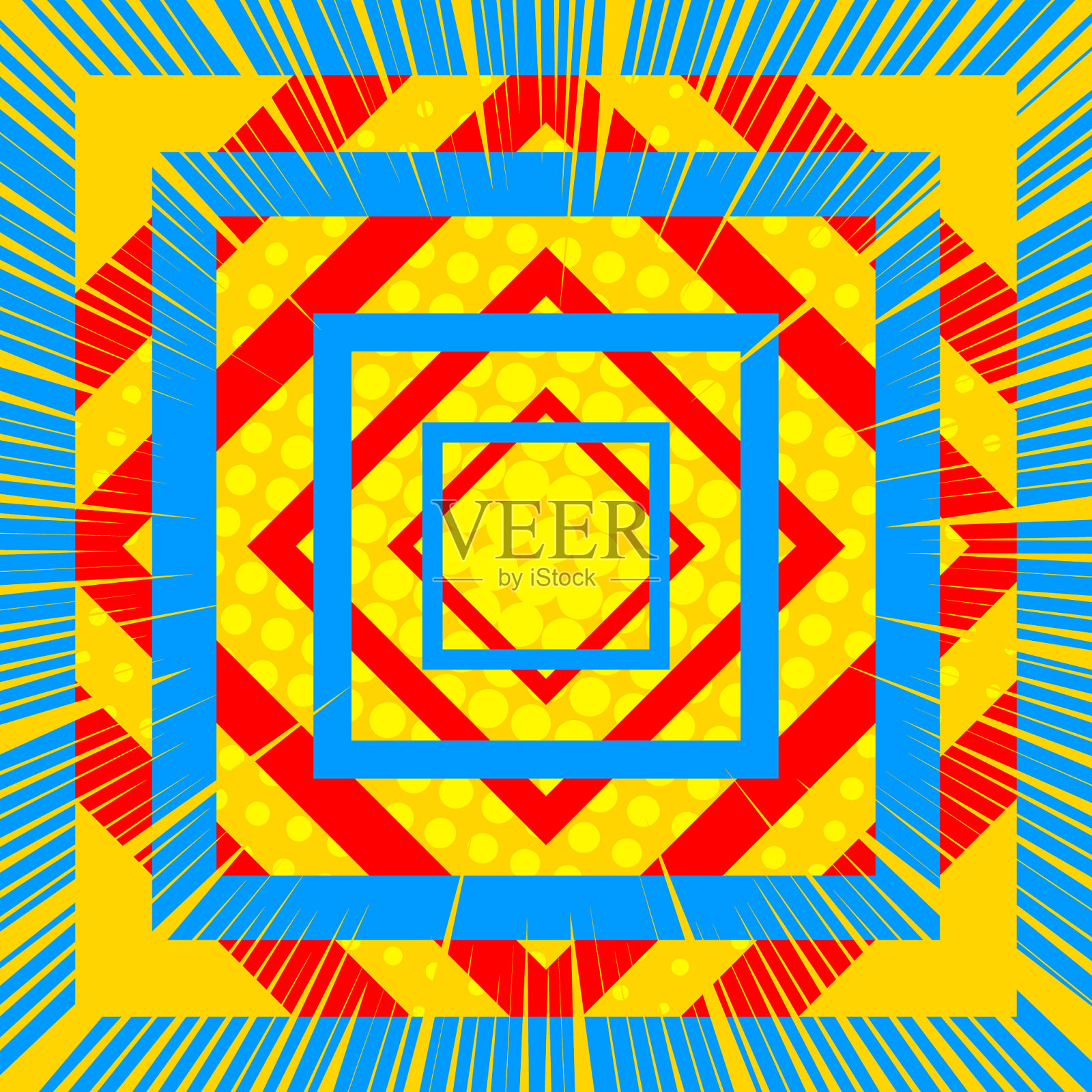 漫画抽象爆破模板插画图片素材