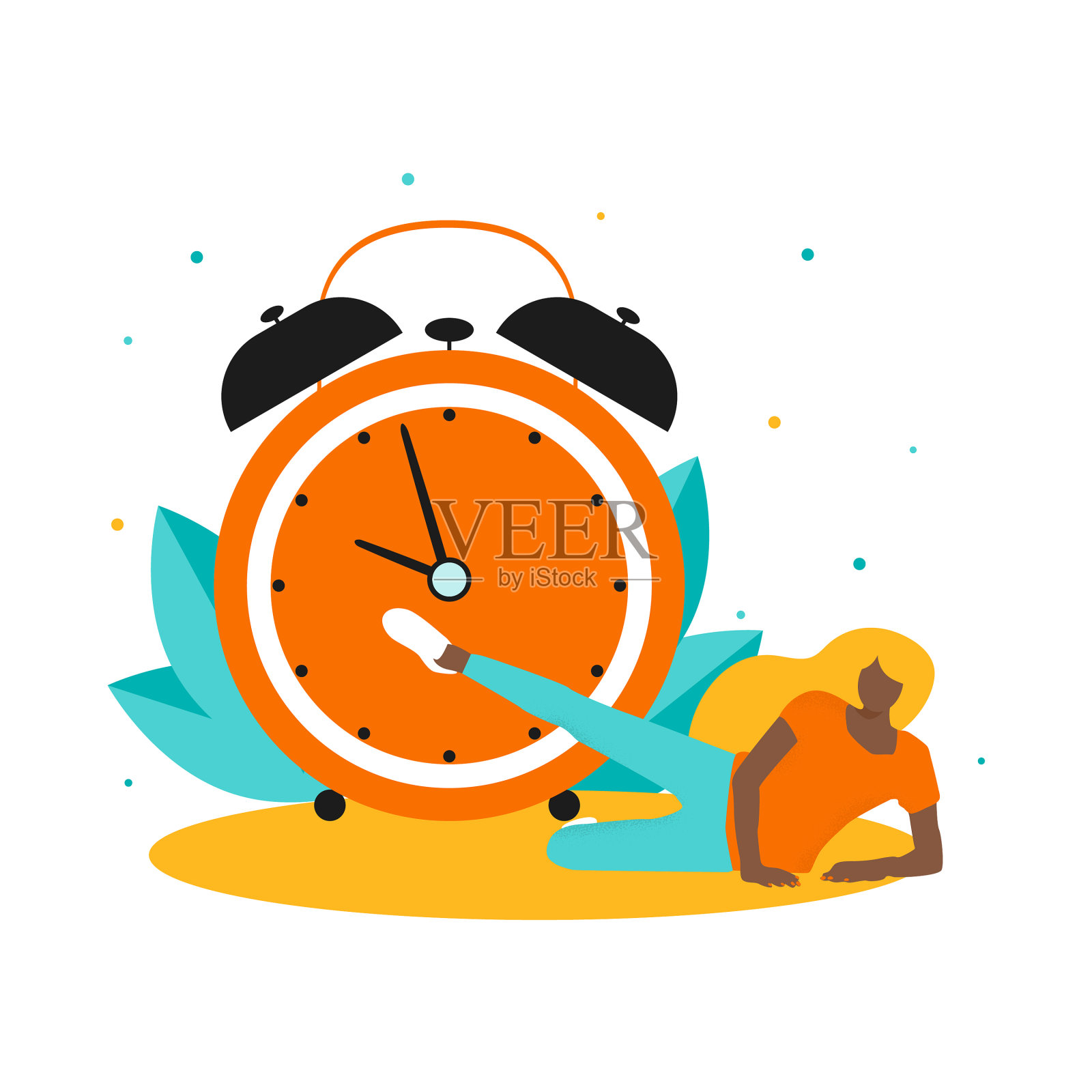 女青年训练馆插画图片素材