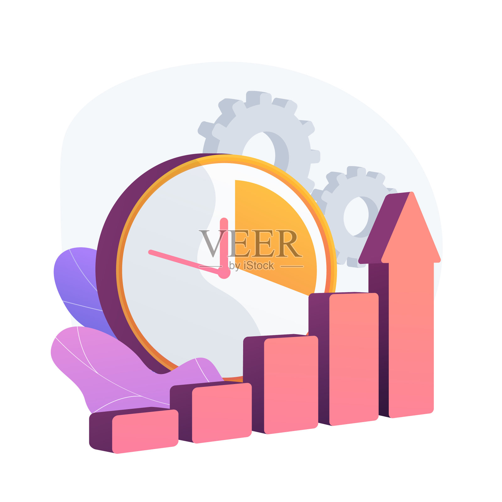 有效的时间管理概念隐喻设计元素图片