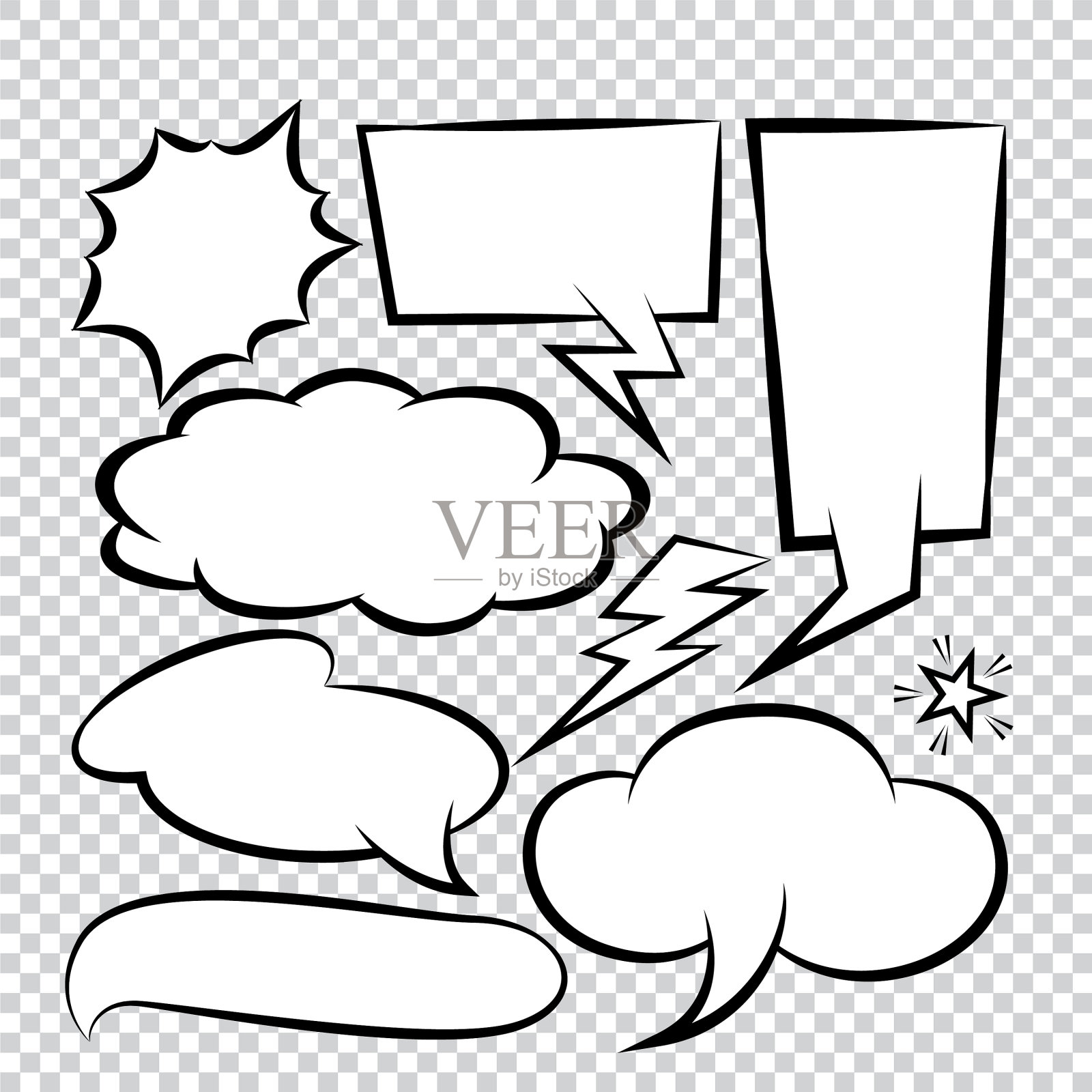 漫画泡泡-演讲-气球-演讲-卡通插画图片素材