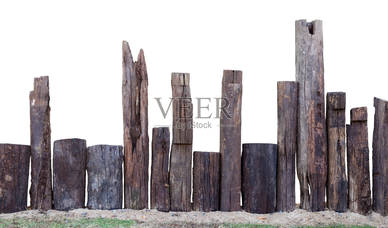 隔离旧的木栅栏。照片摄影图片