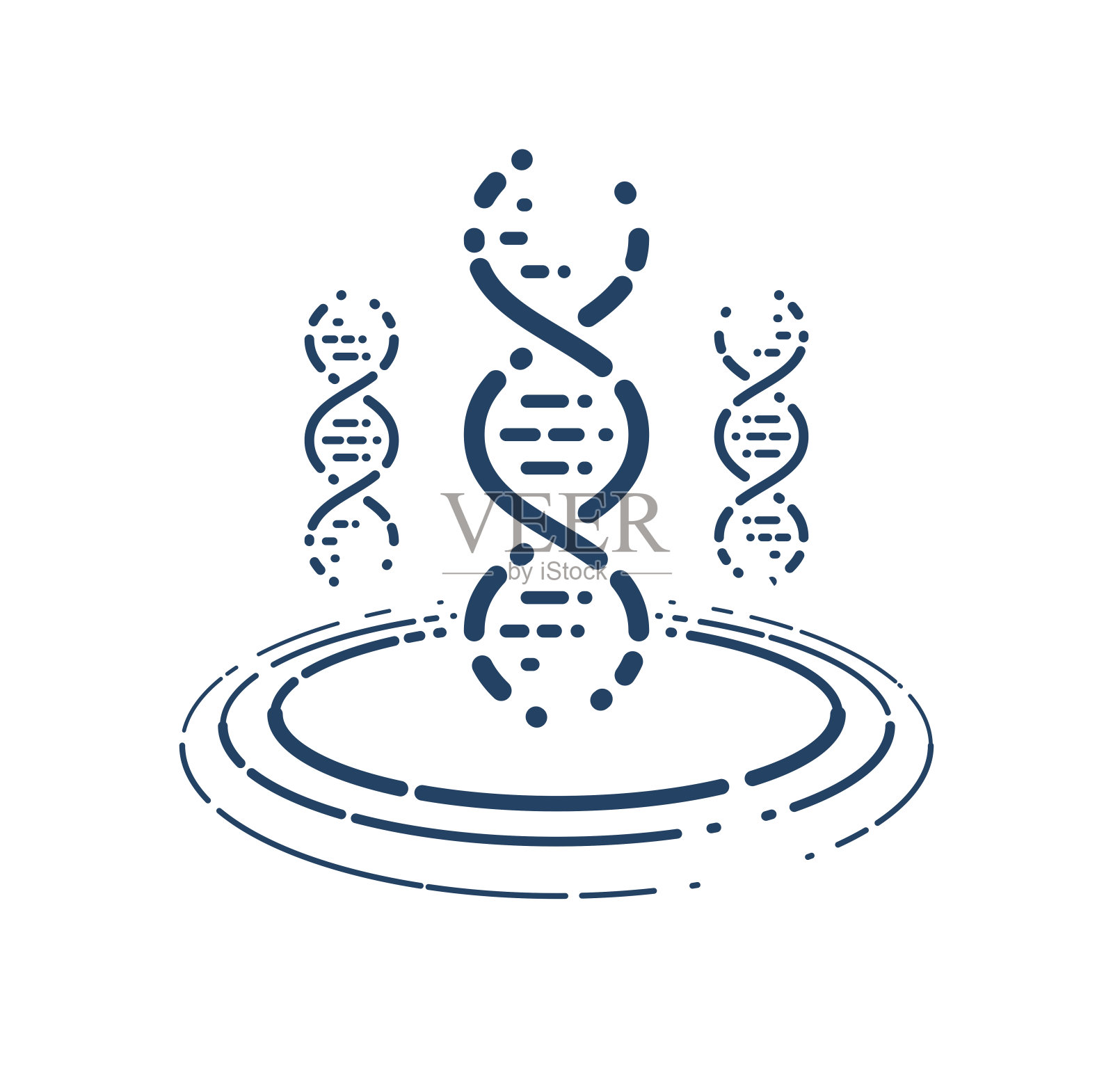 DNA链向量简单线性图标,科学生物学和生物技术线艺术符号,遗传研究和解决方案。插画图片素材