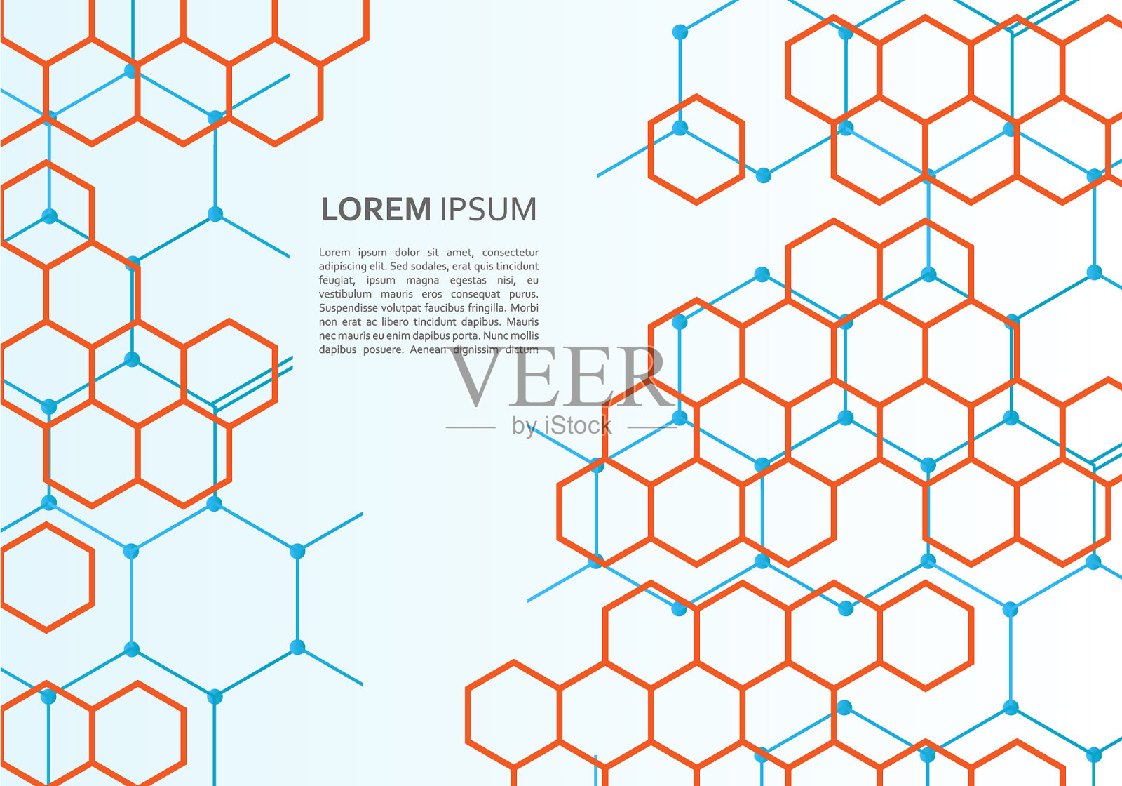 抽象背景与连接六边形插画图片素材