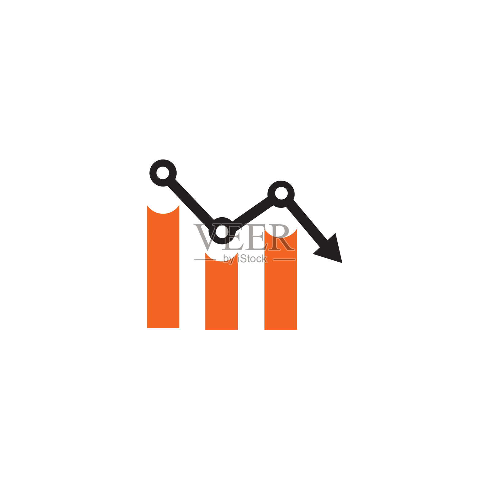 图标标志设计下行趋势图图标素材
