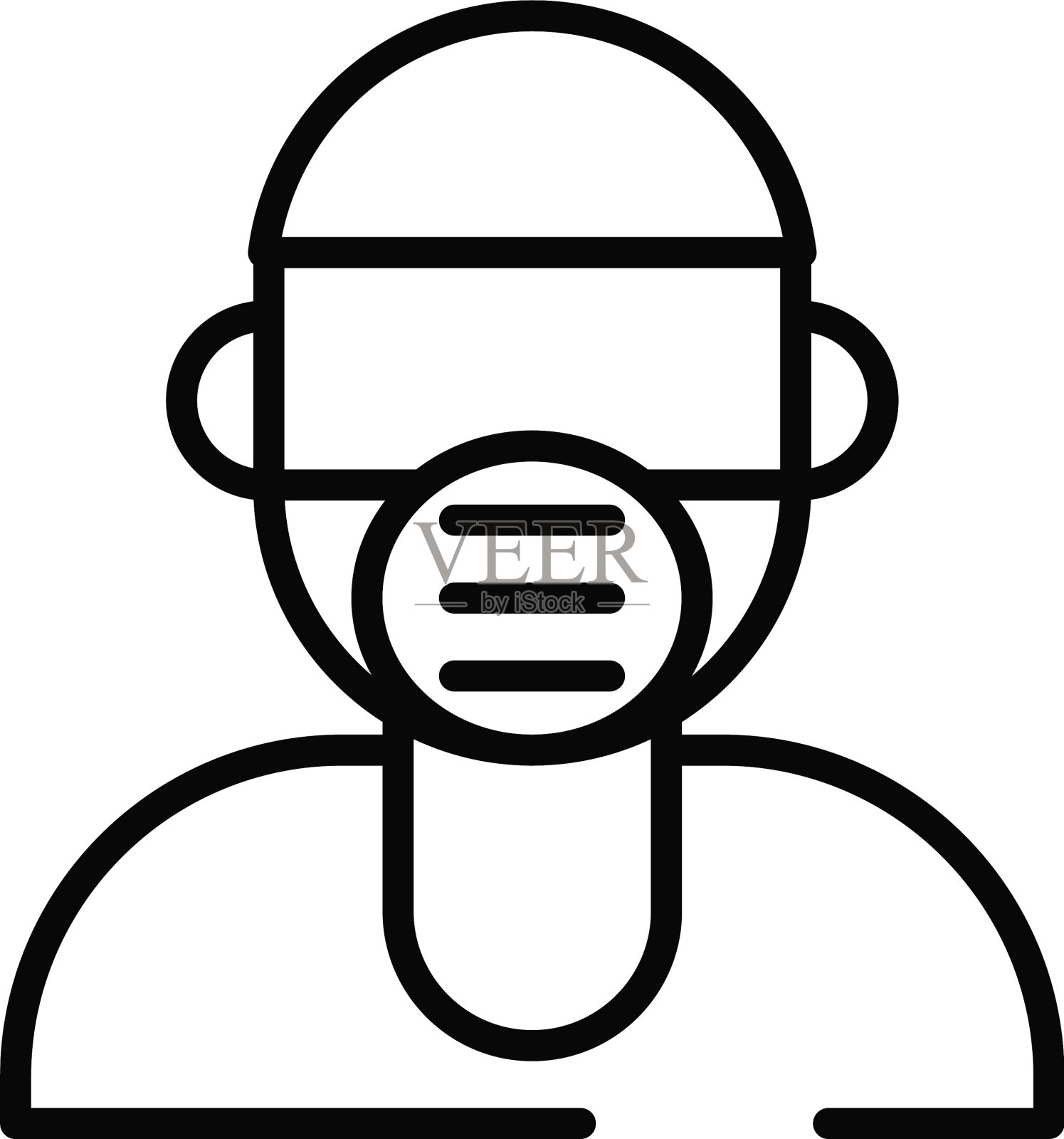 男人用面具线条造型图标插画图片素材