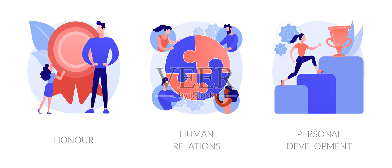 个人成就和员工培训插画图片素材