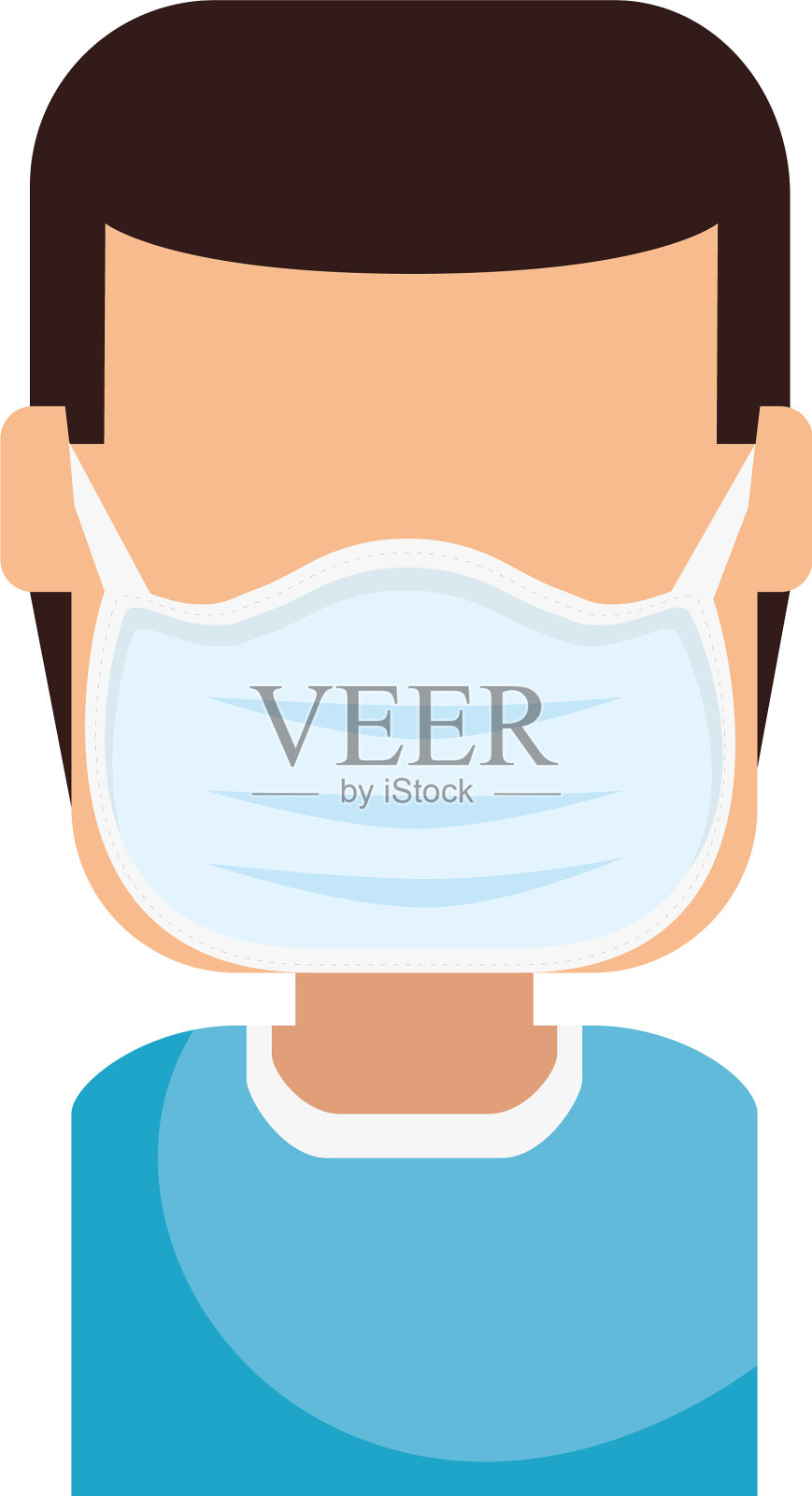 带面具的男子孤立图标设计元素图片