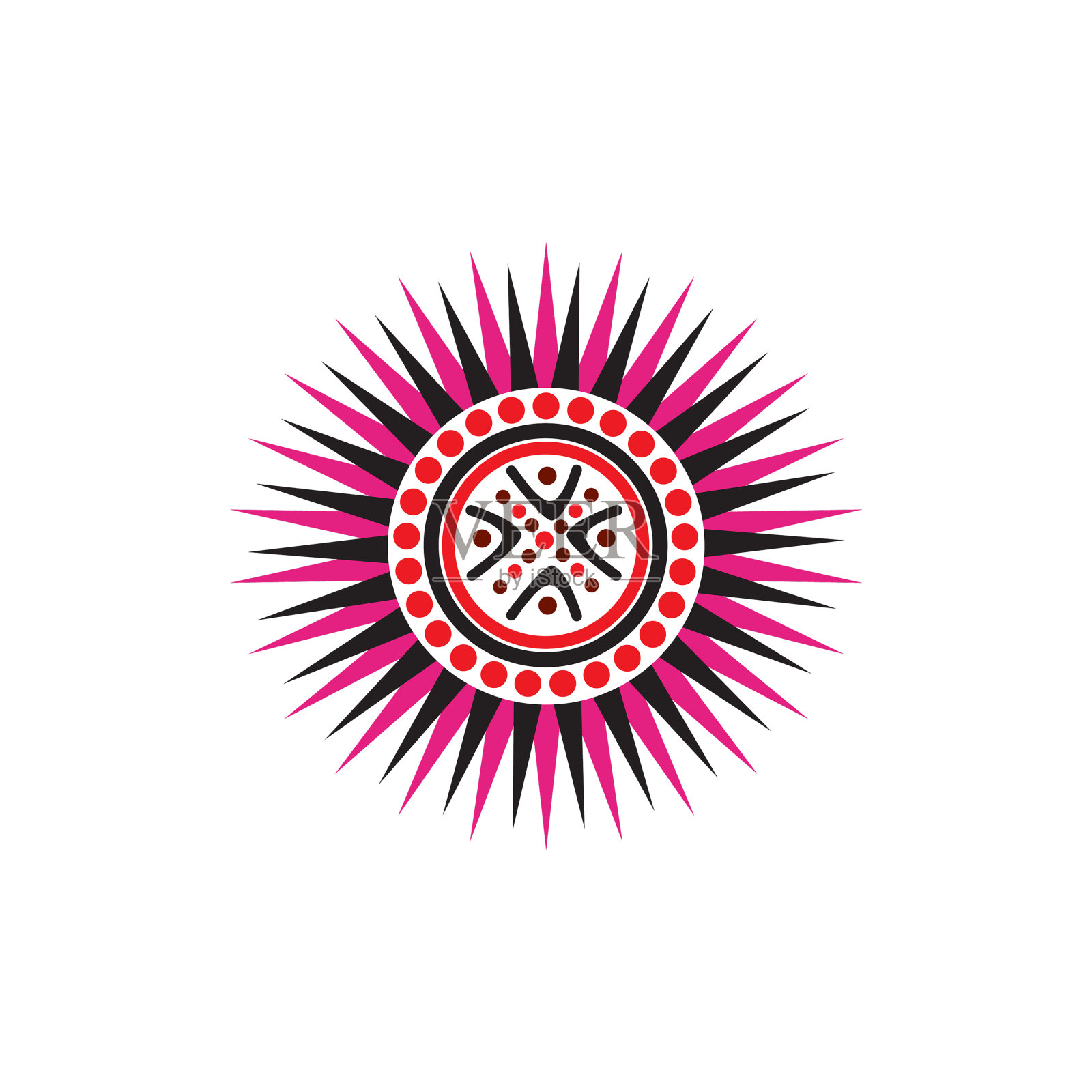 原住民艺术点画图标标志设计插画图片素材