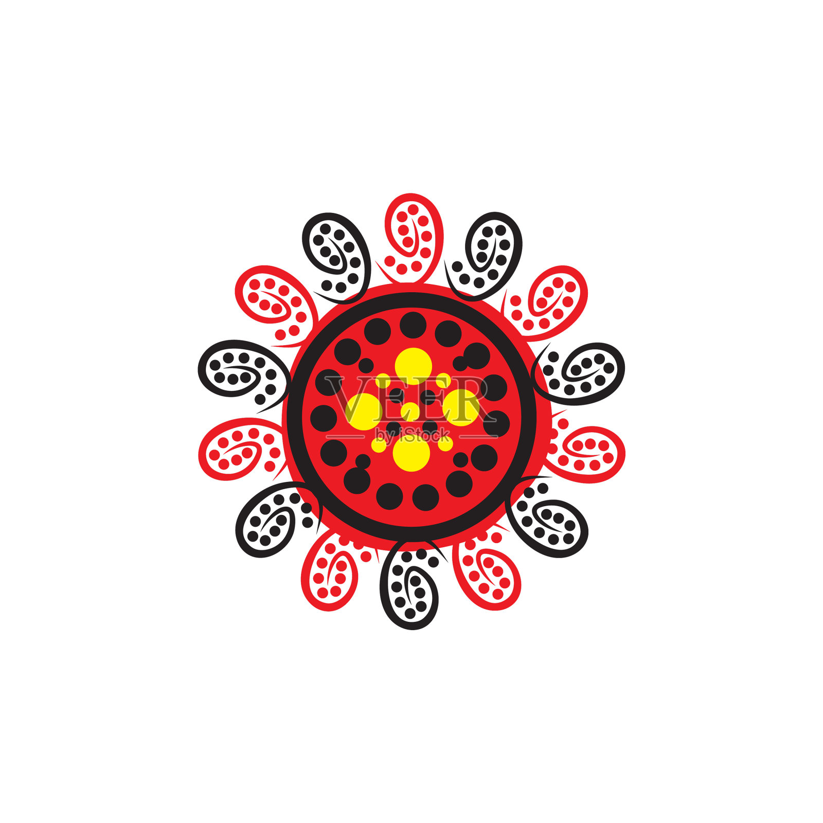 原住民艺术点画图标标志设计插画图片素材