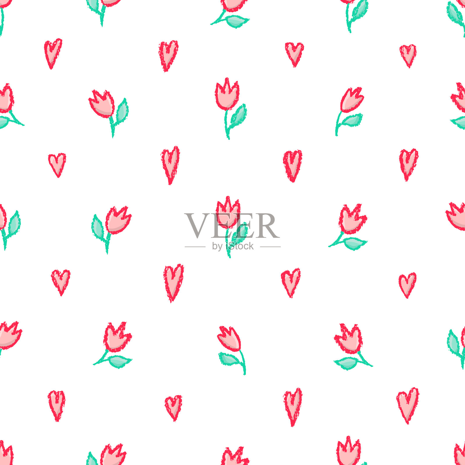 花卉无缝模式插画图片素材