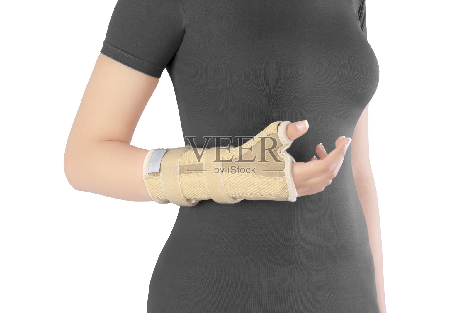 手腕夹板隔离在白色背景照片摄影图片