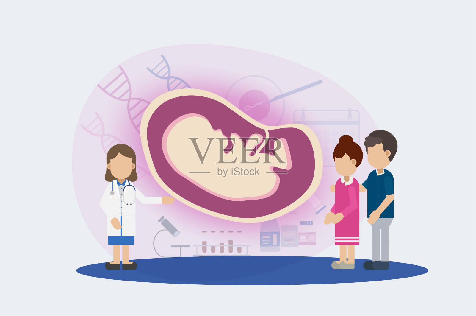 生育诊所咨询插画图片素材