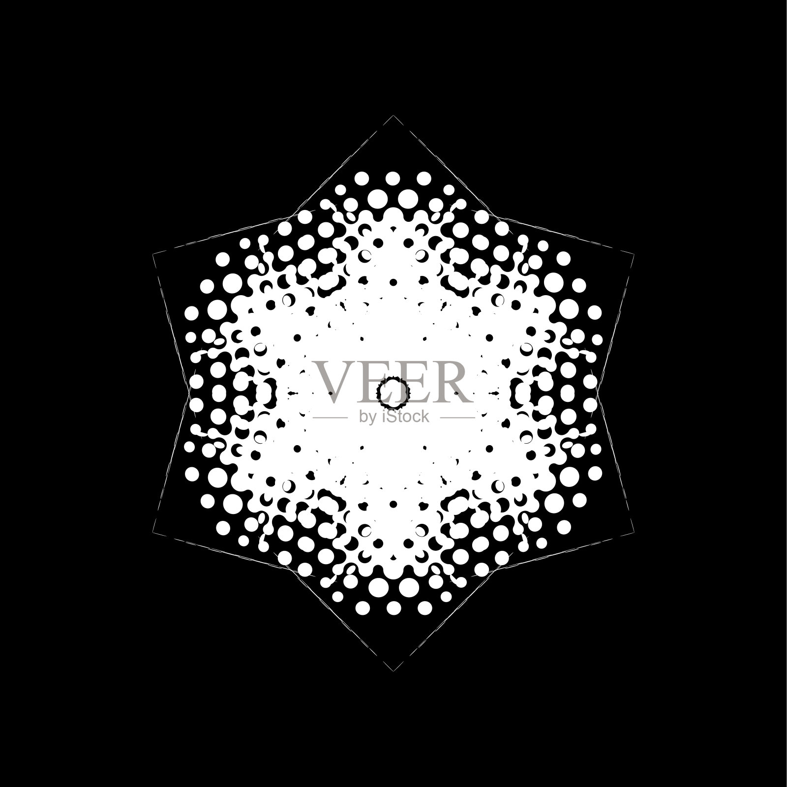 半色调孤立的雪花插画图片素材