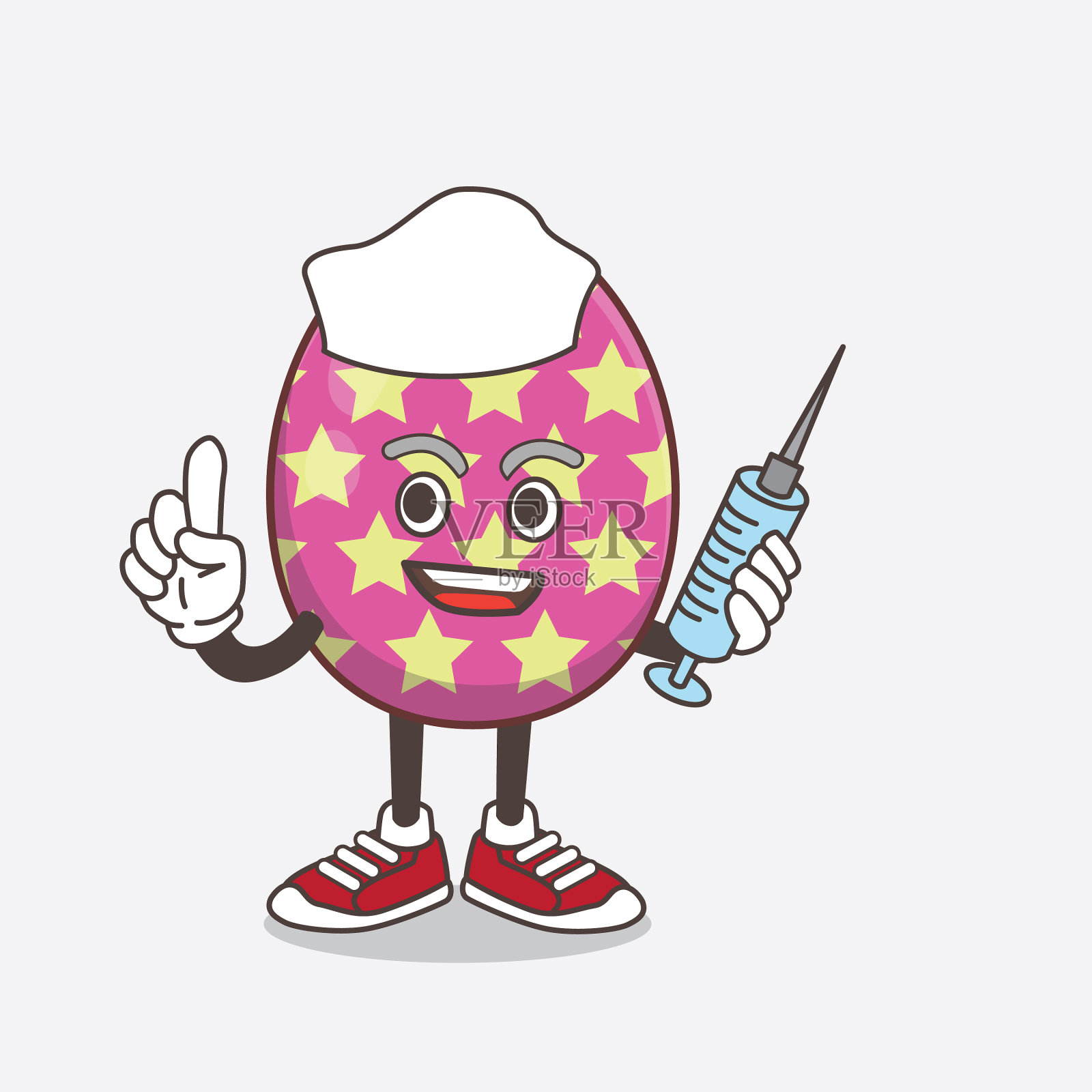 复活节彩蛋卡通吉祥物角色为护士插画图片素材