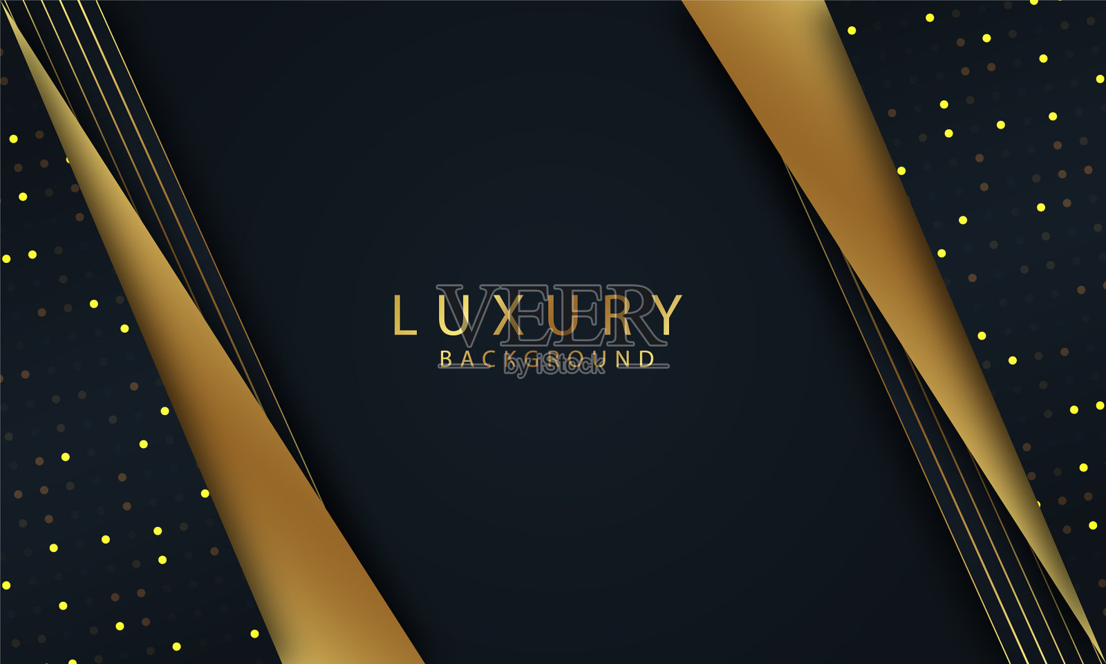 奢华的背景与金色的点和线插画图片素材