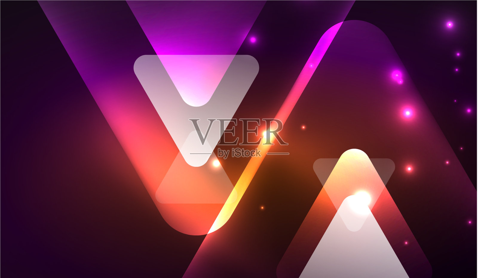 发光的霓虹灯闪亮透明抽象几何插画图片素材