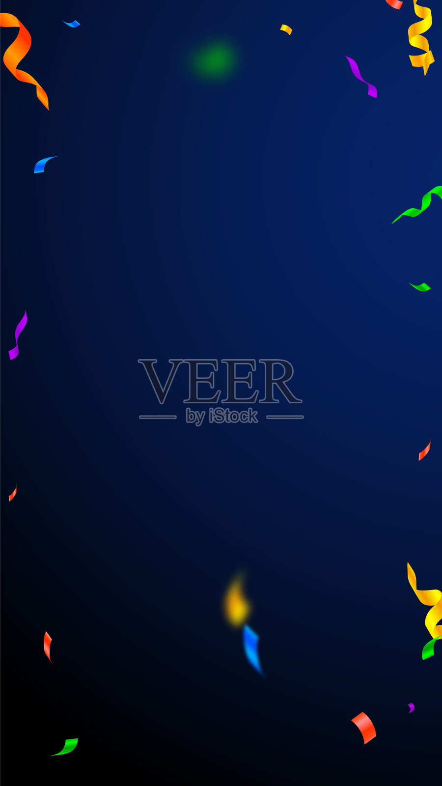 飘带和纸屑。节日彩带闪闪发光插画图片素材