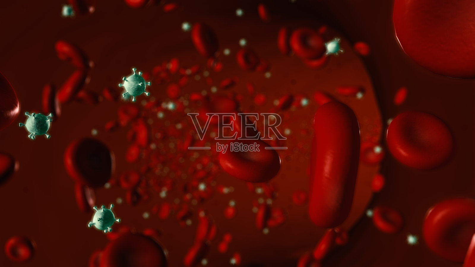 血液中的冠状病毒颗粒照片摄影图片